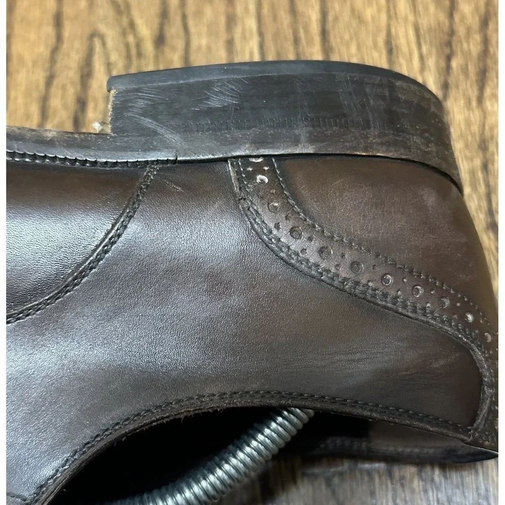 Salvatore Ferragamo Wingtip Brown Leather Dress Oxford Shoes Men's Sz 12D